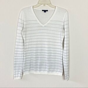 Tommy Hilfiger Metallic V Neck Sweater Pullover Size S